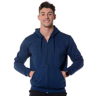 Moletom Masculino com Ziper Liso Canguru Blusa com Capuz