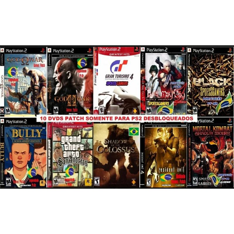 Comprar Kit 10 Jogos Playstation 2 - Destravado a sua Escolha - a