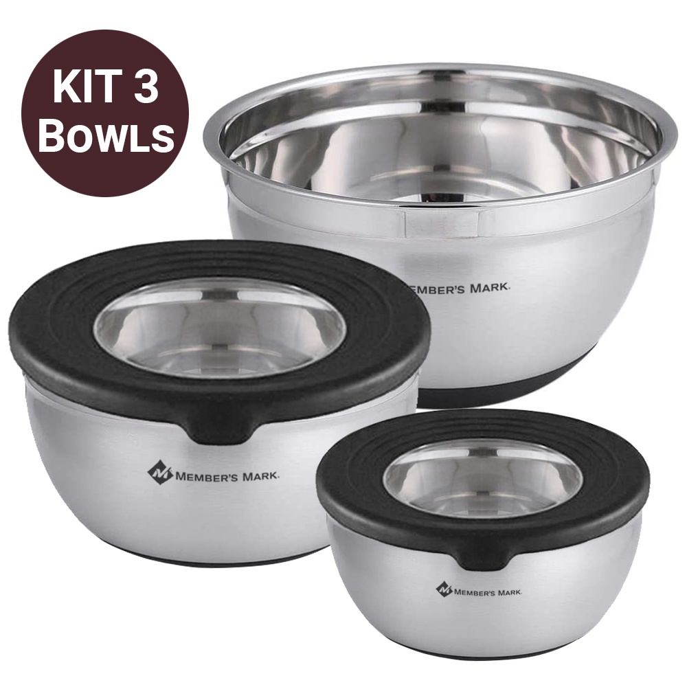 Jogo de Bowl com Tampa em Inox Light Metal