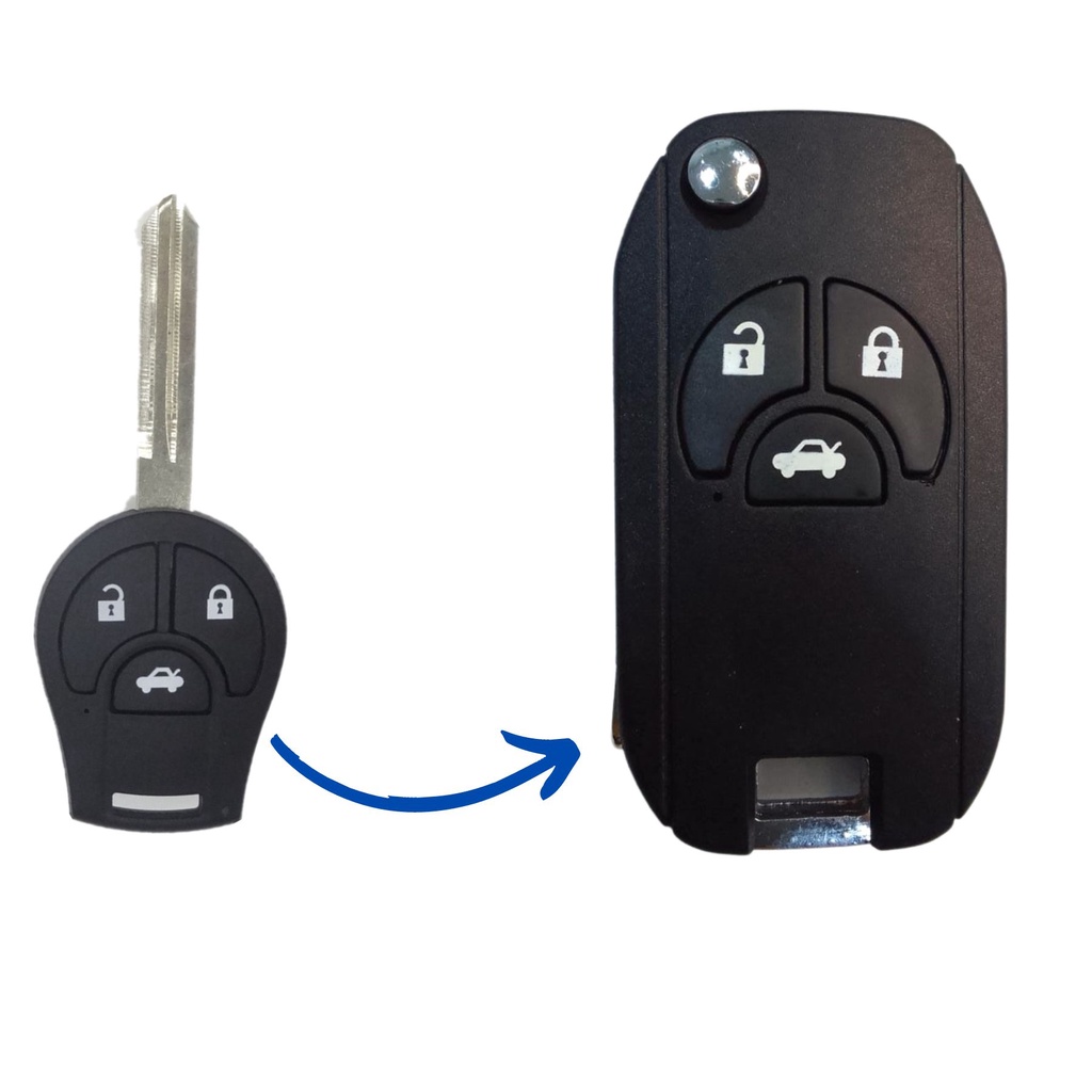 Chave Canivete Oca Nissan Livina com 2 Botões + Porta Malas
