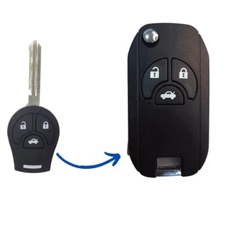 Chave Canivete Oca Nissan Livina com 2 Botões + Porta Malas