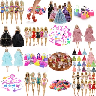 Kawaii Item Moda Boneca Roupas Crianças Brinquedos Dolly Acessórios Inverno  Casaco Usar Chapéu Sapatos Bolsas Para Barbie DIY Menina Jogo Presente