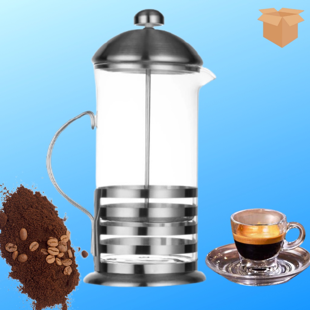 Cafeteira Francesa Prensa Francesa Inox E Vidro Lindo Design 600ml