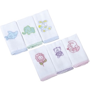 kit 3 Paninhos de boca Babete bordado menino e menina com 03 - MINASREY enxoval