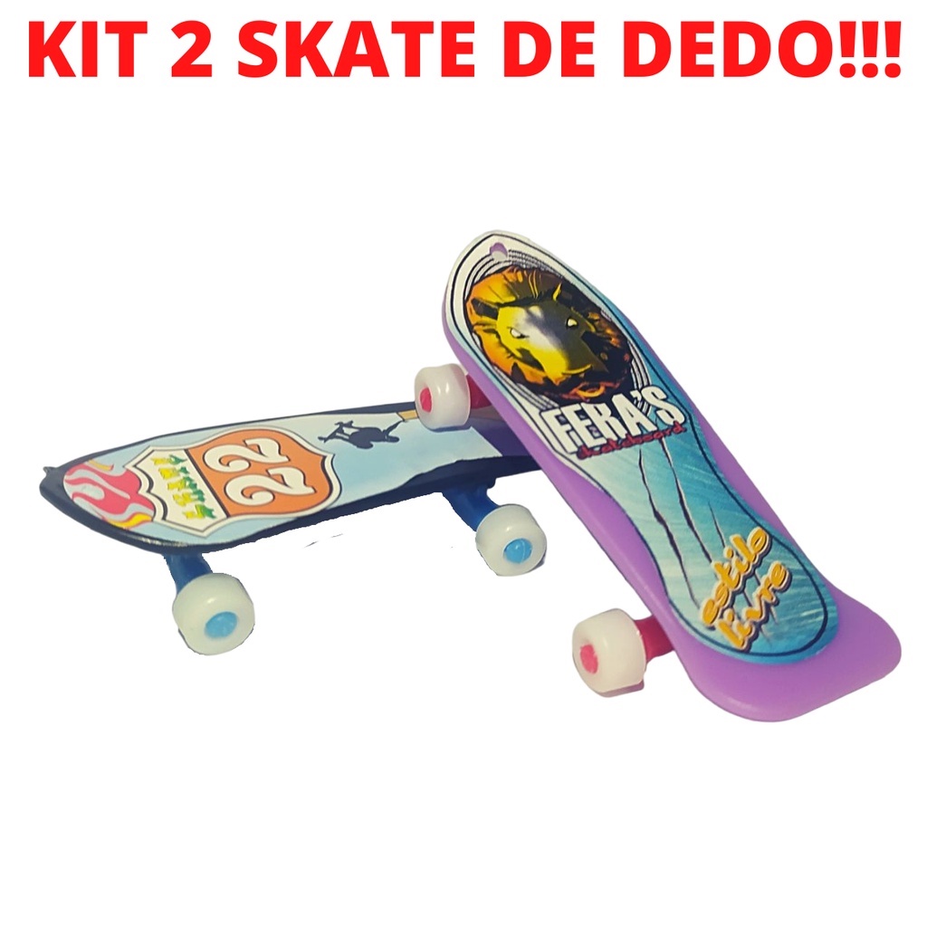 Kit 20 Skate de Dedo Plástico Colorido Sacolinha Aniversario
