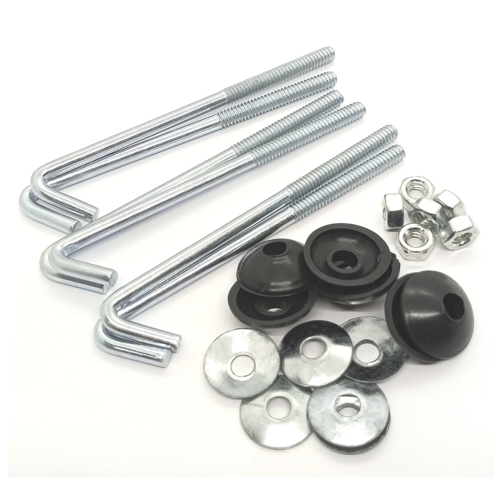 Gancho J Para Telha + Porca + Vedação 1/4 X 110 + 20 Zb - 10 Unid.