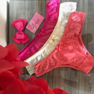 kit 4 calcinha de renda Lateral e laço