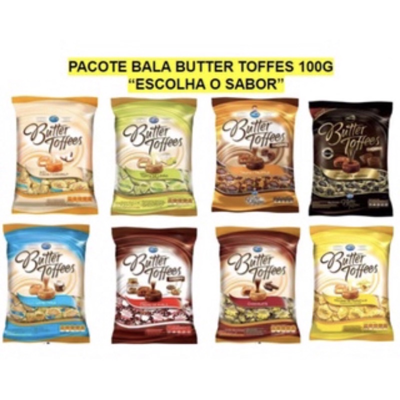 Bala Butter Toffees pacote 100g Sabores Arcor | Shopee Brasil