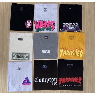 Kit com 5 camisetas streetwear 100% algodão fio 30.1