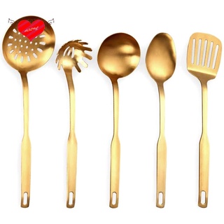 Conjunto De Utensílios De Cozinha/5 Peças De Aço Inoxidável/Dourado