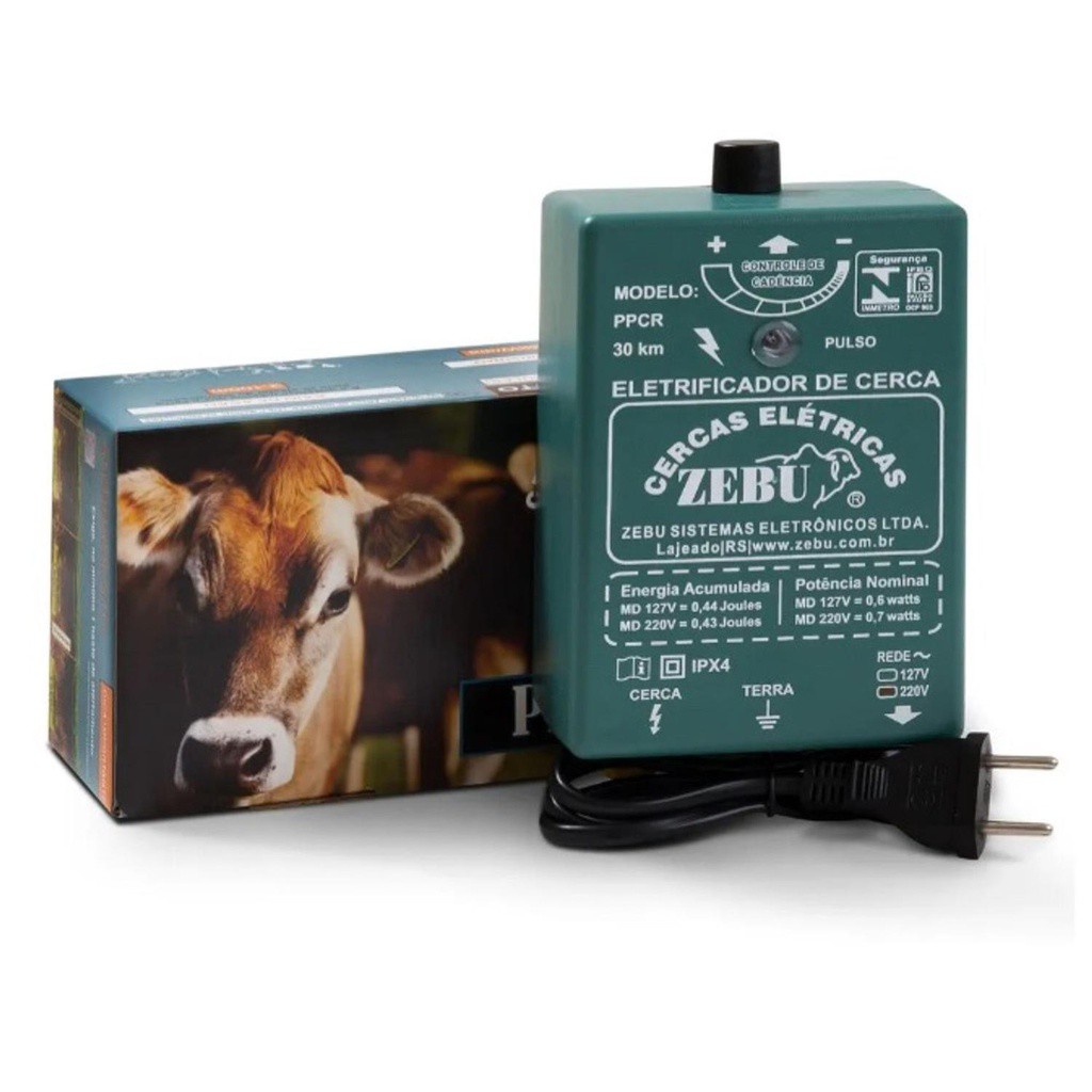 Cerca Eletrica Rural Zebu PPCR 30km 127v/220v Automático - Escorrega o ...
