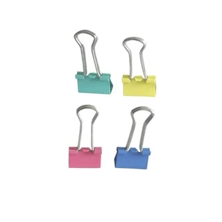 Prendedor De Papel Binder Colorida Metallico 19mm Pote C/40