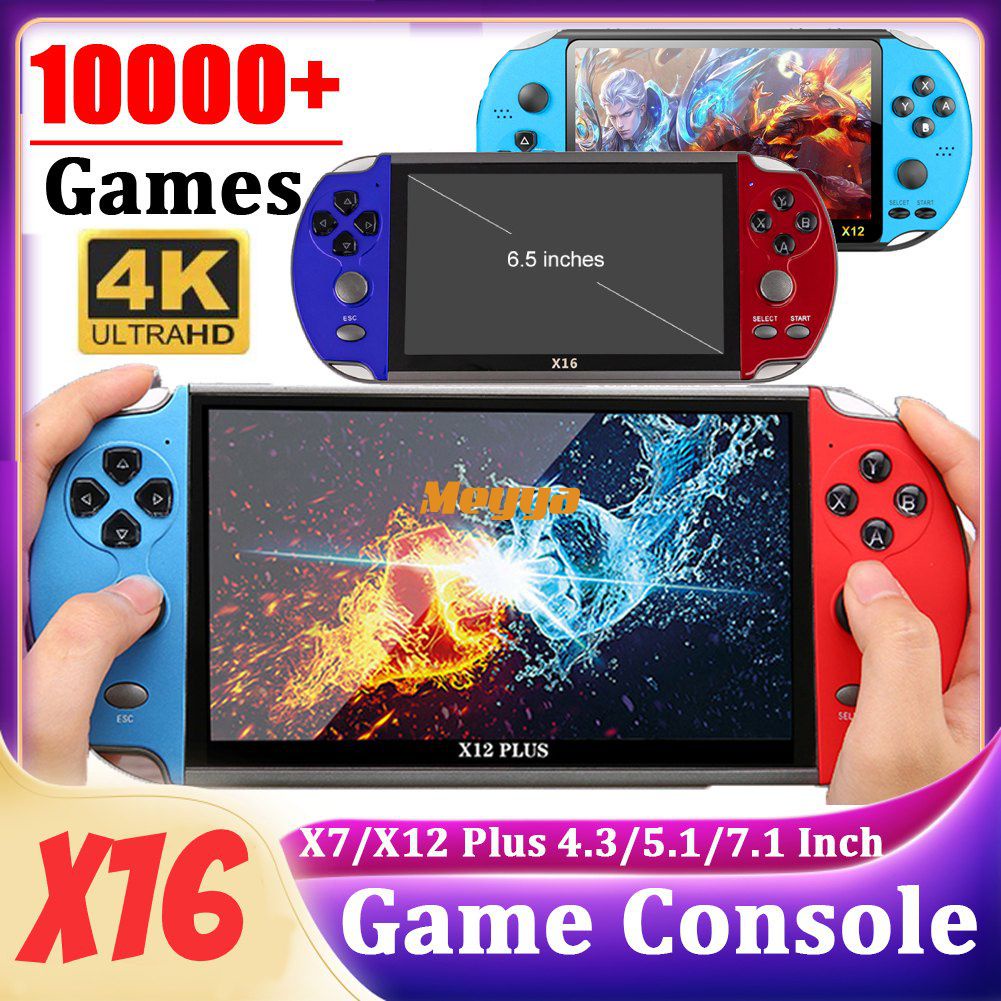 X7 plus 5 1 Polegada versão dupla console de jogos portátil tela de alta  definição portátil áudio e vídeo player 10000 + jogo