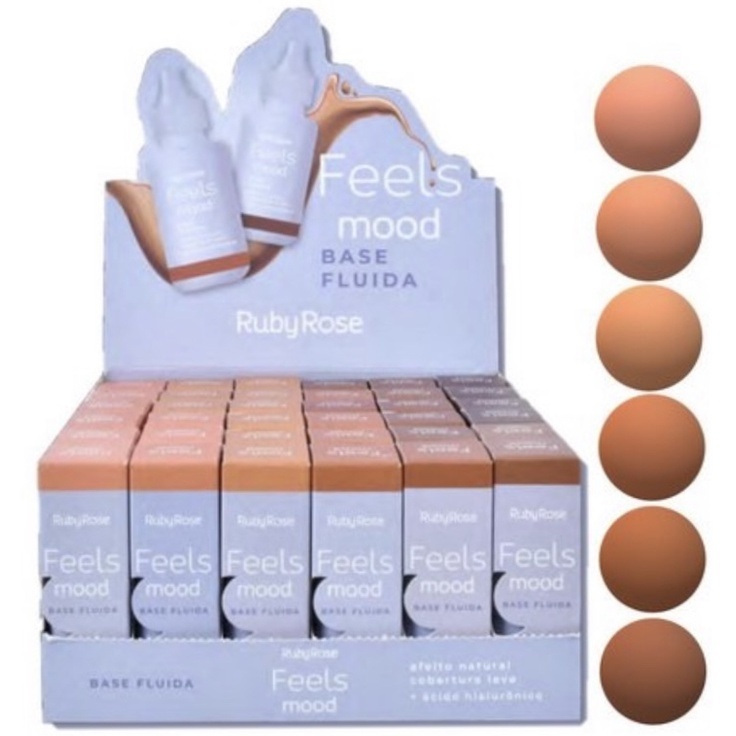 Base Fluida Feels Mood Ruby Rose Box Com 36 Unidades Shopee Brasil