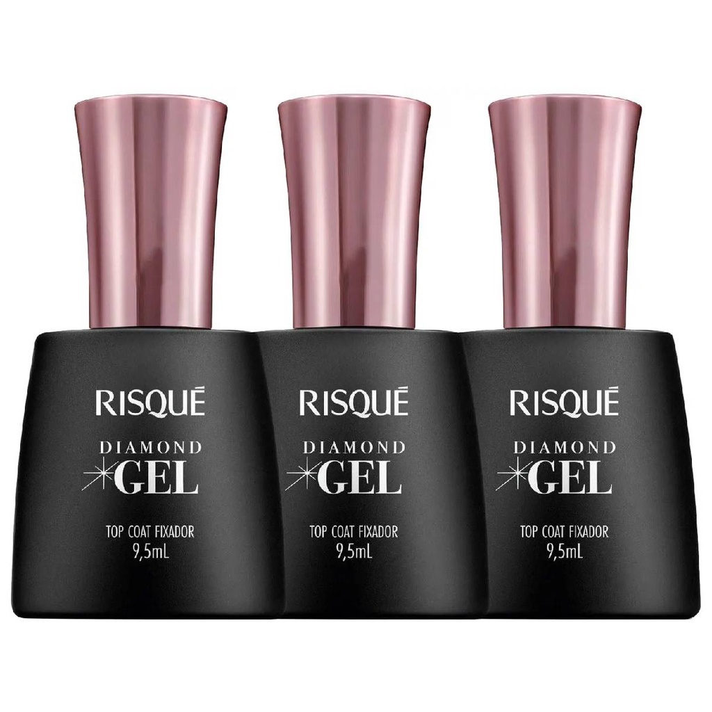 Risque Diamond Gel Top Coat Fixador 9,5mL Com 3 Unidades | Shopee Brasil