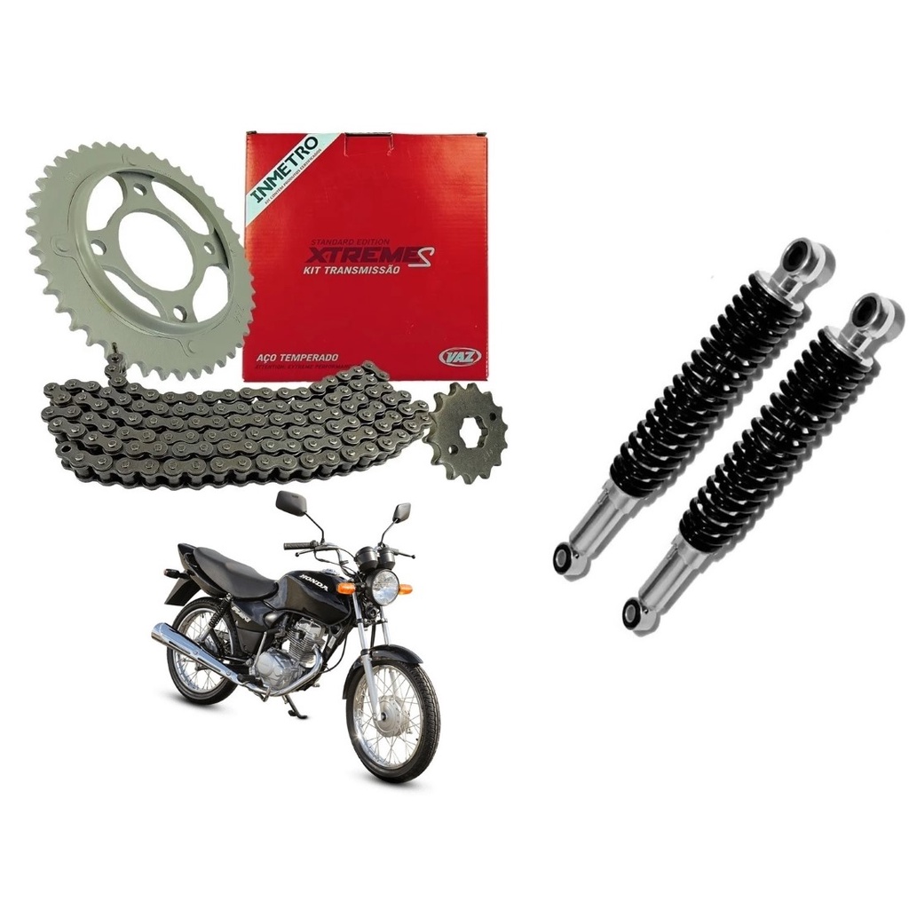 Kit Relação Transmissão Moto Honda Cbx200 Strada 1995 a 2003 Vaz