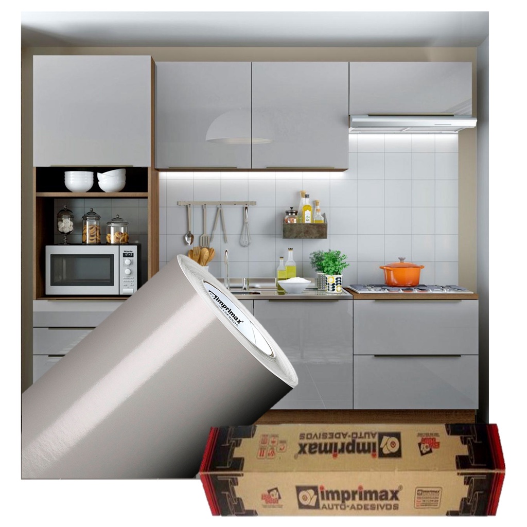 Adesivo para envelopamento de móveis Cinza Claro 2m x 50cm | Shopee Brasil