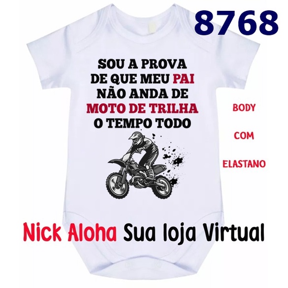 Body bebê Moto Motocross Trilha Braap