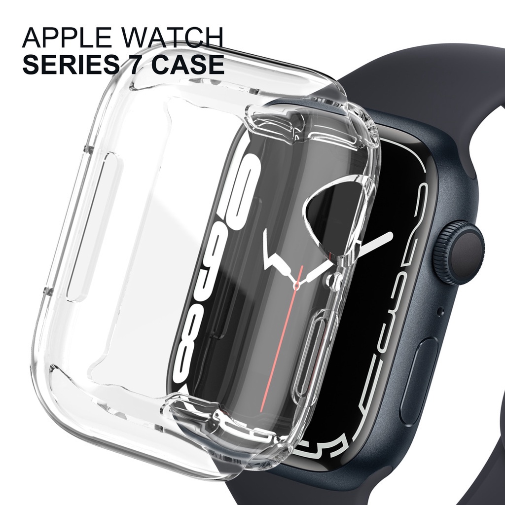 Compatível Para Apple Watch 7 Capa Protetora A Série 7 41mm 45mm Completa  Amortecedora TPU Flexível