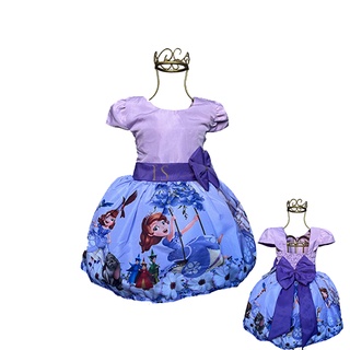 Vestido Infantil Princesa Sofia Temático Luxo Festa Aniversário 1