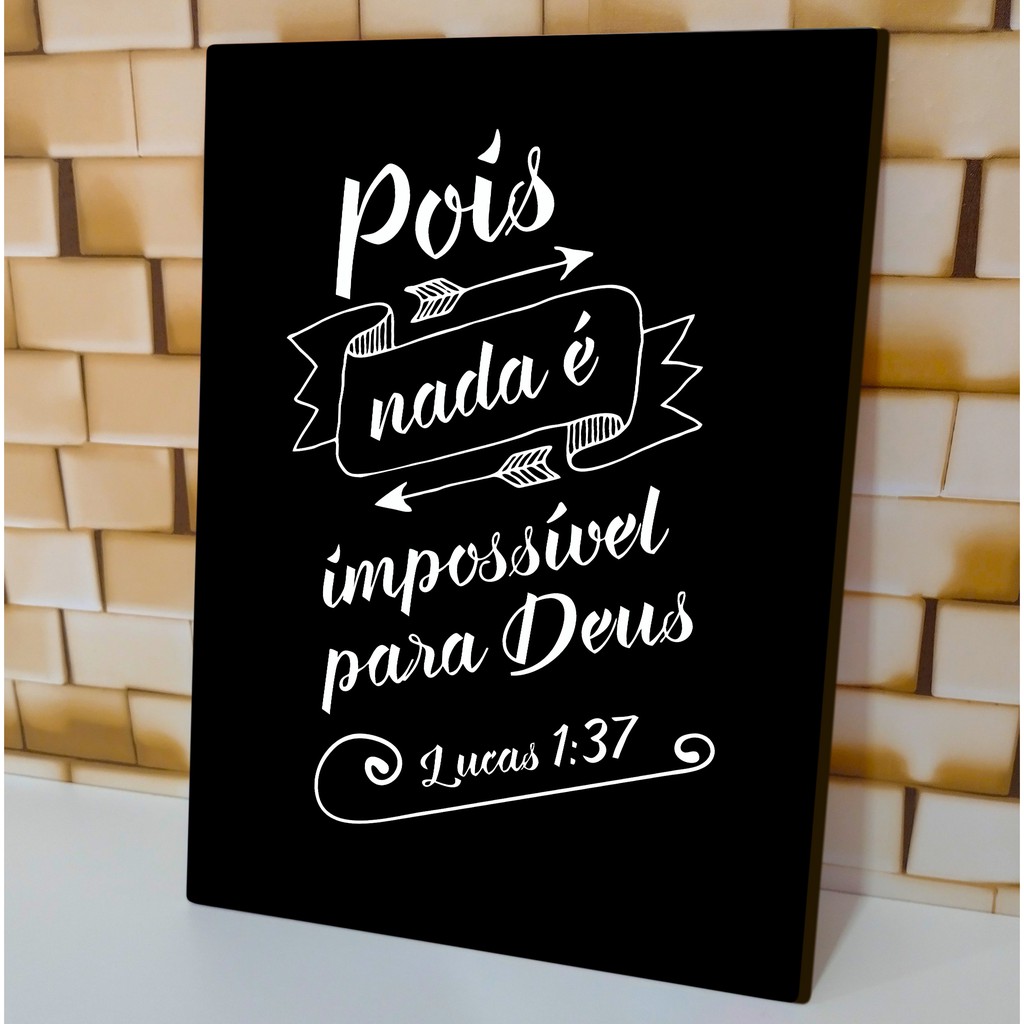 Quadro Decorativo Frases Versículos Alta Definição Passagens Bíblicas 28x20cm Resligioso