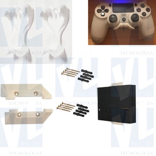 Kit Suporte De Parede Para Playstation 4 Slim e 2 Controles