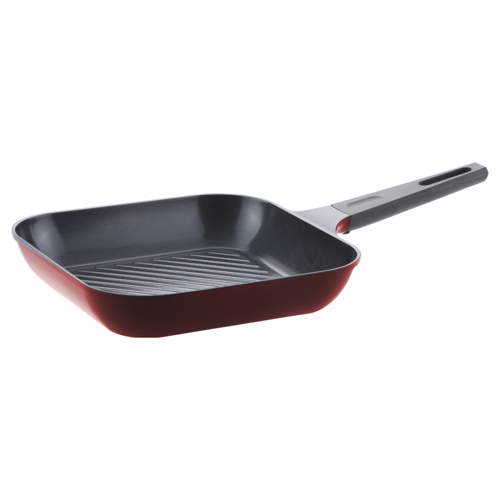 Frigideira Grill Neoflam Amie, Aluminio Injetado com Revestimento Ceramico, Cor Vermelho – 28cm/3,35L