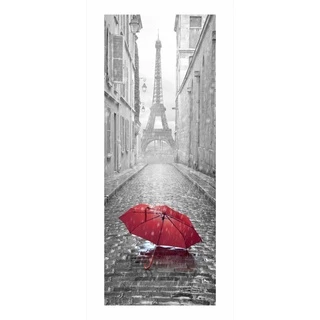 Adesivo decorativo Porta Paris Torre Eiffel Pretobranco Vintage 465