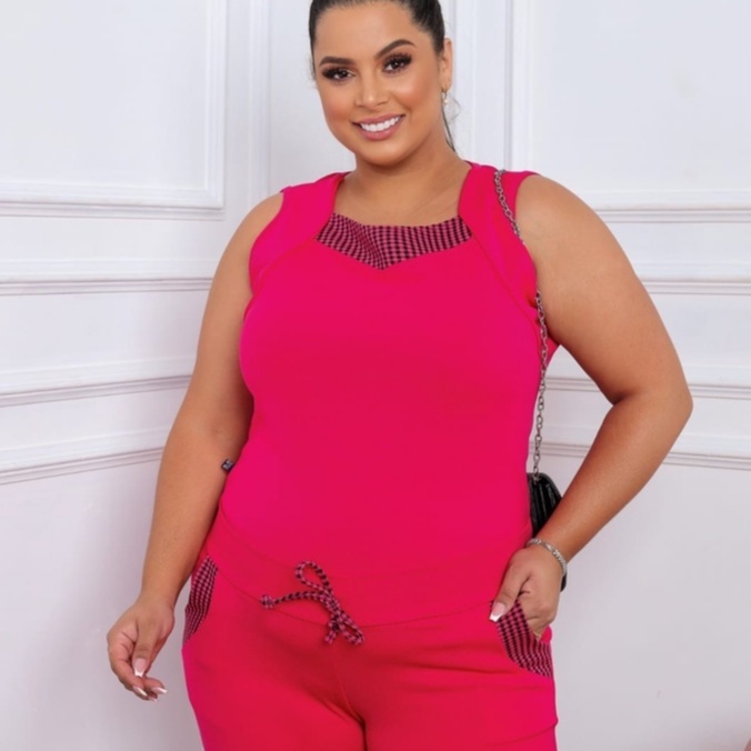 Conjunto Feminino Roupas Femininas Conjuntos Plus Size Blusa Short