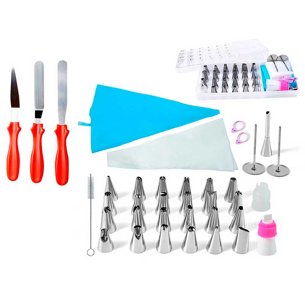 Kit Jogo Confeiteiro 8 peças Saco com Bico e Espátula alisadora Inox Bolo  Confeitar Conjunto Decoração - Insta Home - Utensílios para Confeitaria -  Magazine Luiza