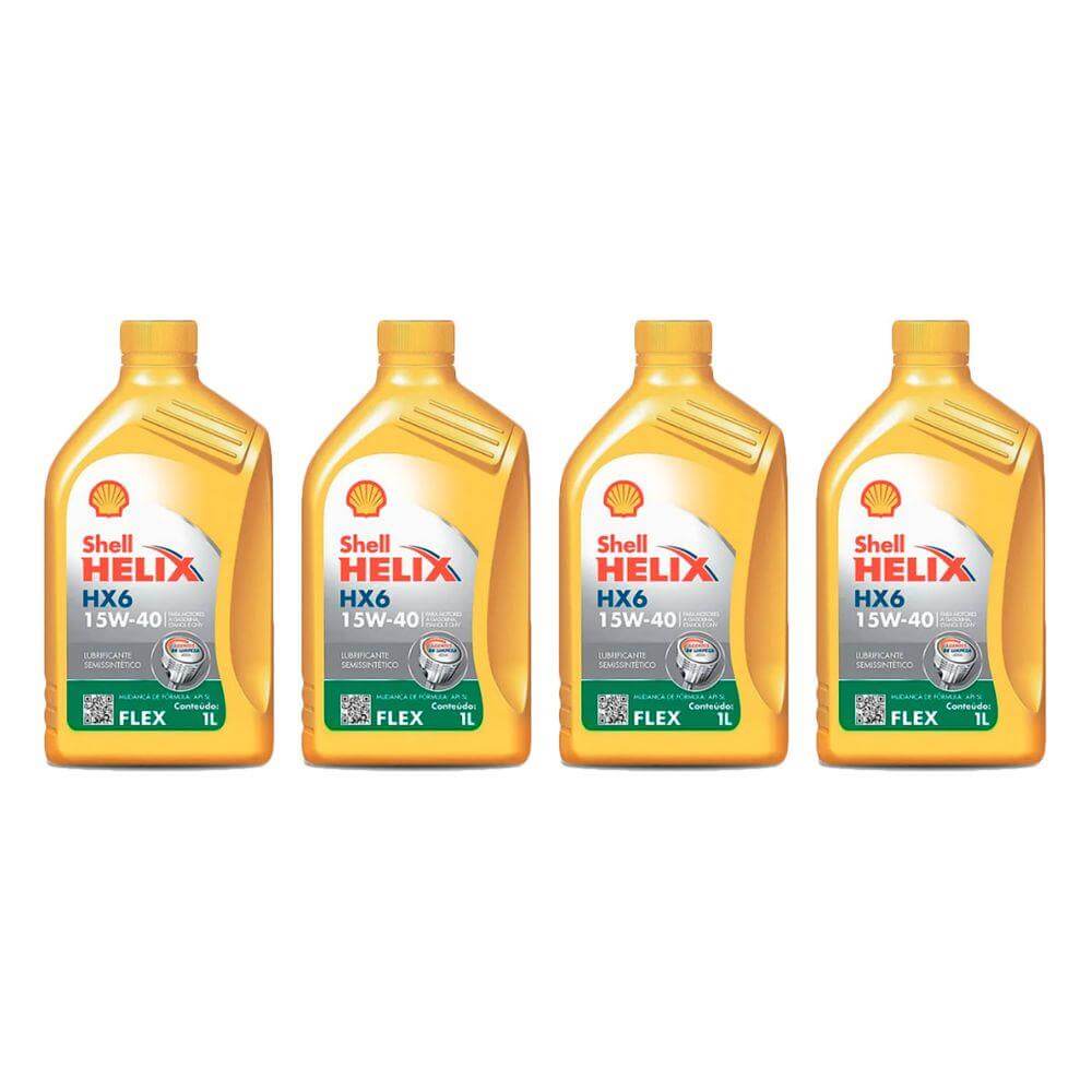 4 Oleo Shell Helix Hx6 15w40 Flex | Shopee Brasil