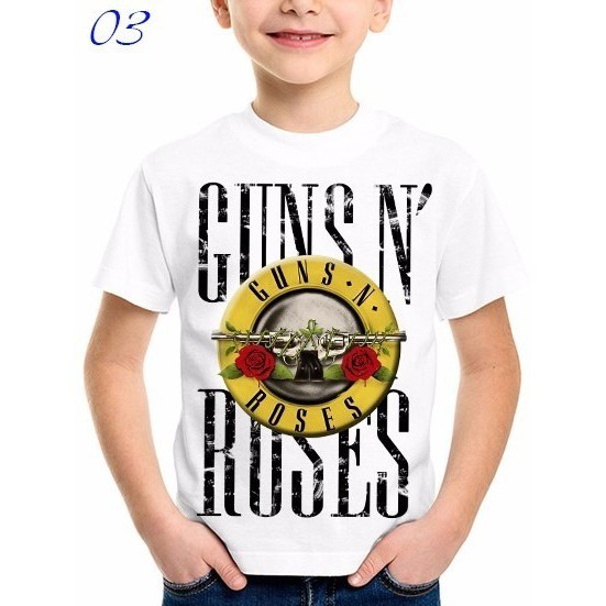 Camiseta Infantil Logo Caveira Guns N Roses A 14 Anos Shopee