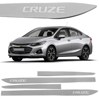 Jogo Friso Lateral Novo Cruze 2017 a 2022 Prata Switchblade