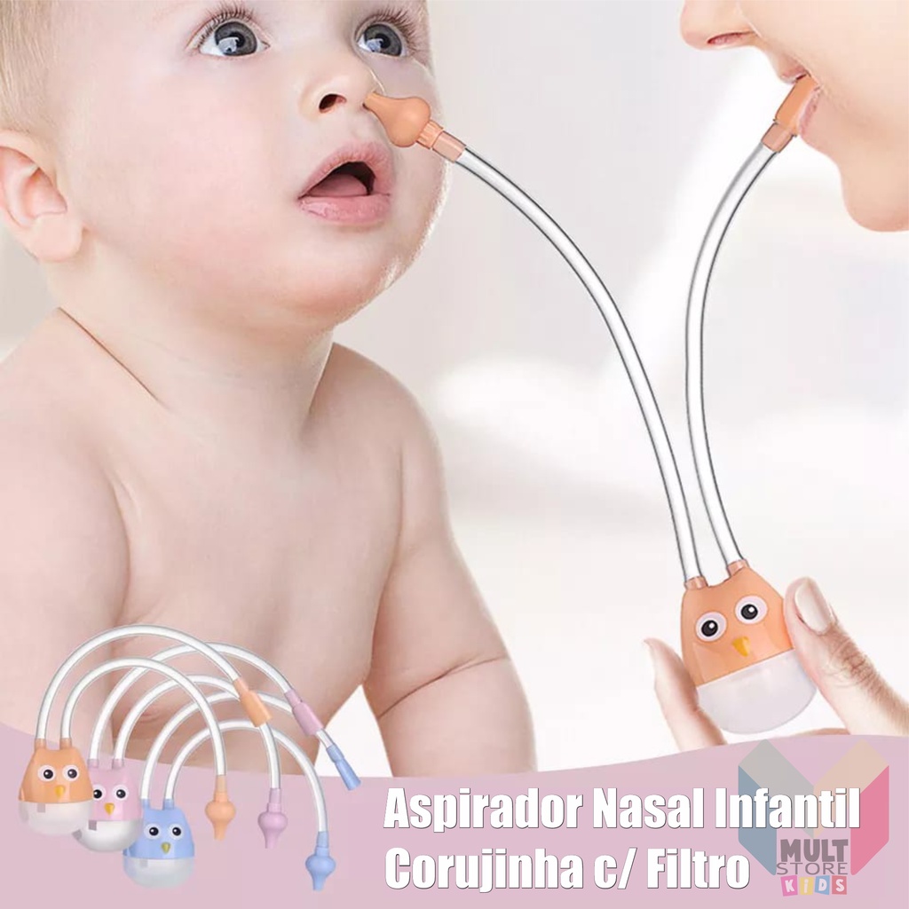 Aspirador Nasal para Bebê Higiene do Nariz Sugador Nasal De Silicone ...