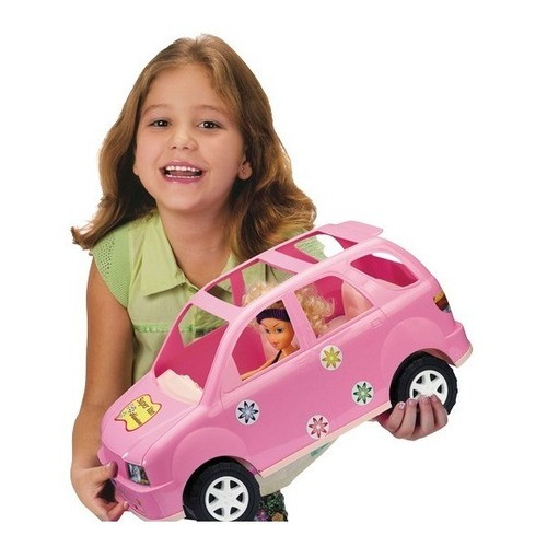 Carrinho Carro Rosa Conversível 2 Lugares De Barbie + Boneca na