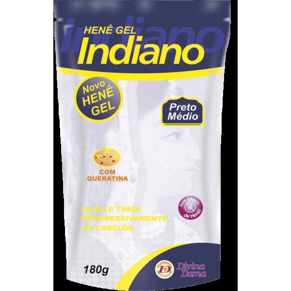 Henê Gel Indiano Preto Forte Sem Cheiro Alisa e Tinge 180g | Shopee Brasil