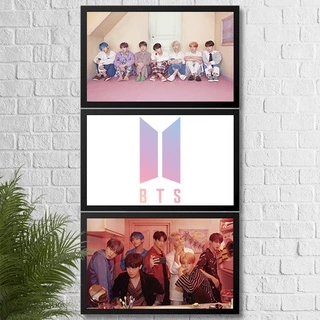 Kit 3 Placas Quadros Decorativos Artistas BTS Banda K-POP 20X30