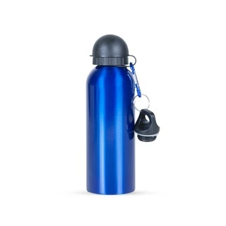 Squeeze Garrafa de Alumínio Azul Metálica 500ml Alumínio 2 Bicos Academia Sport