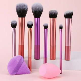 8 Conjuntos de escovas de maquiagem incluem escova em pó solta Escova corretiva Blush Escova corretiva Eyeshadow Brush & One Beauty Egg & 1 Puff Função completa Adequada para todos os tipos de pele Viagem Convenientes ferramentas de maquiagem