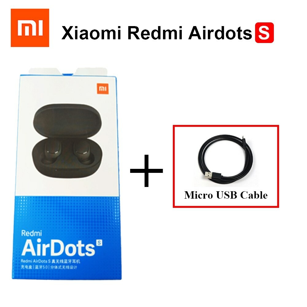 Fone Xiaomi Redmi AirDots S Tws Original Lançamento Gamer + Cabo micro USB