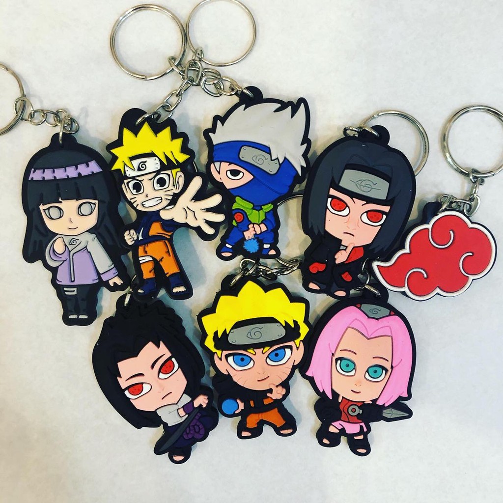 Chaveiro almofada Naruto, Sasuke, Itachi Uchiha, Minato, Kakashi, Jiraiya e  Sakura anime Naruto Shippuden almofadado kawaii fofo bolsa e chave