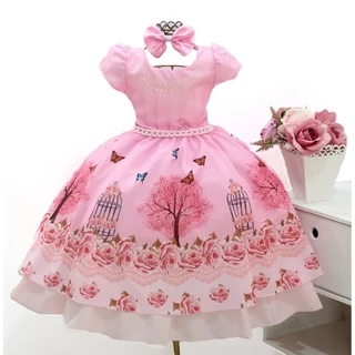 Vestido Infantil Luxo Jardim Encantado