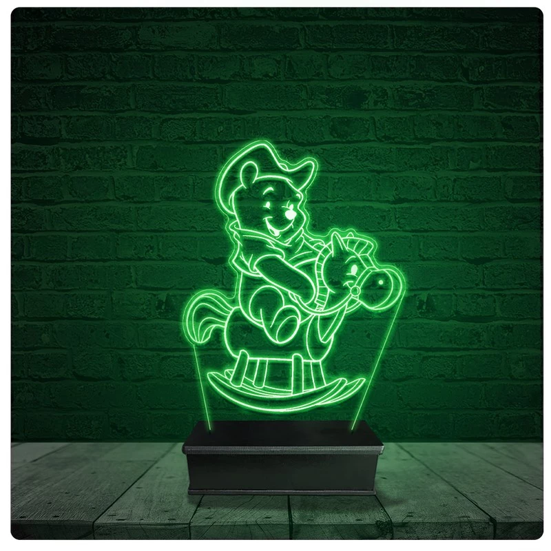 Luminária Abajur Acrílico Led - Ursinho Pooh Disney 02