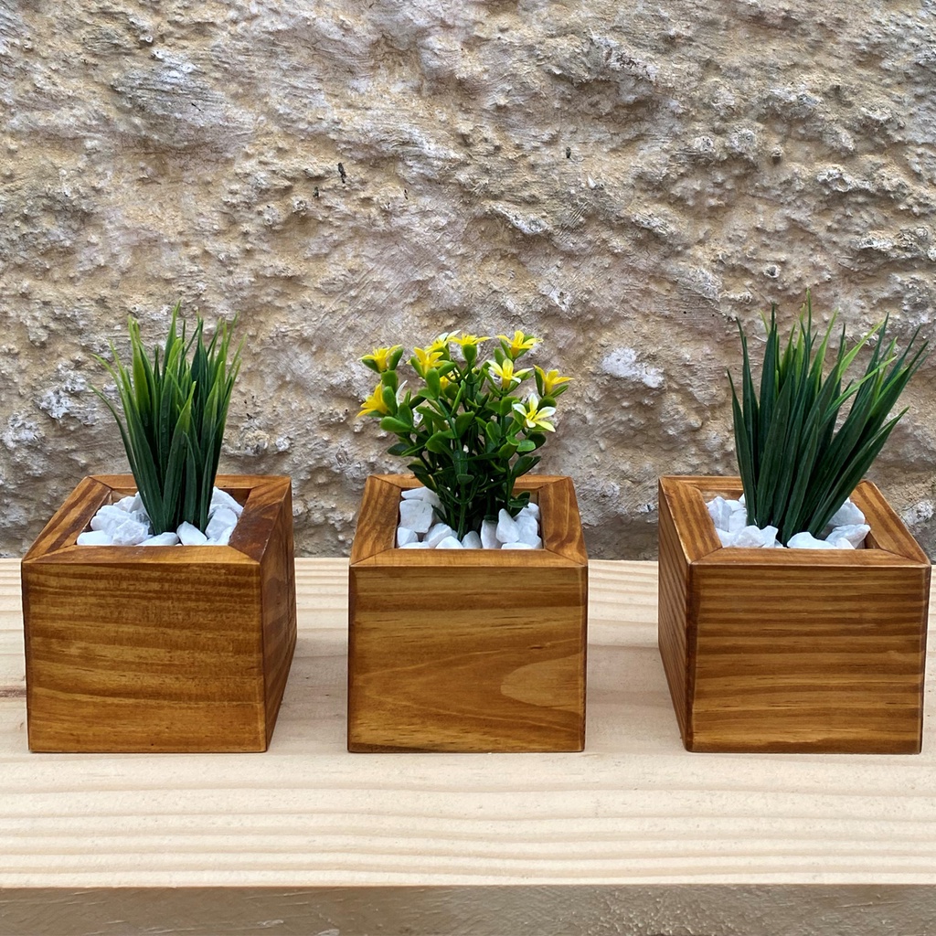3 Vasos Com Plantas Artificiais Decoração Casa Home Sala