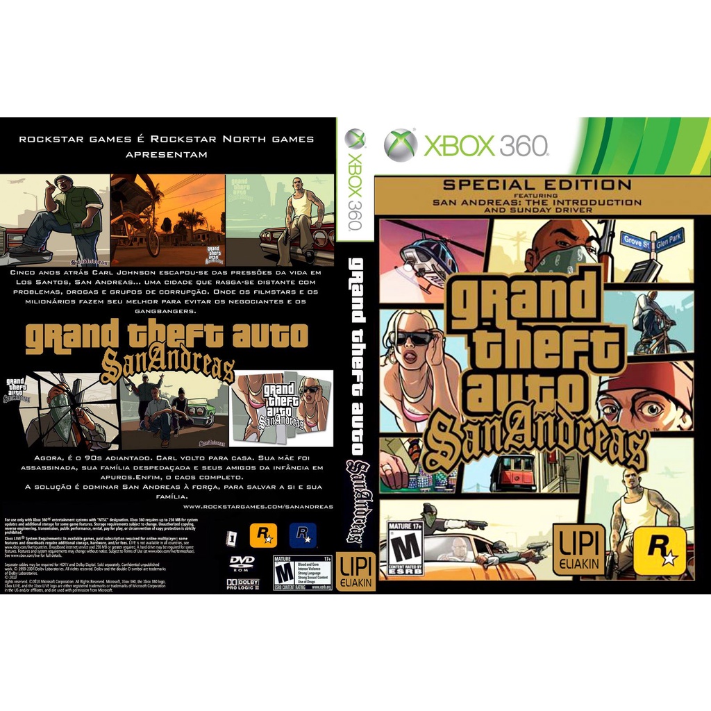 Grand Theft Auto GTA San Andreas Xbox 360 Original - Mídia Física (Usado)