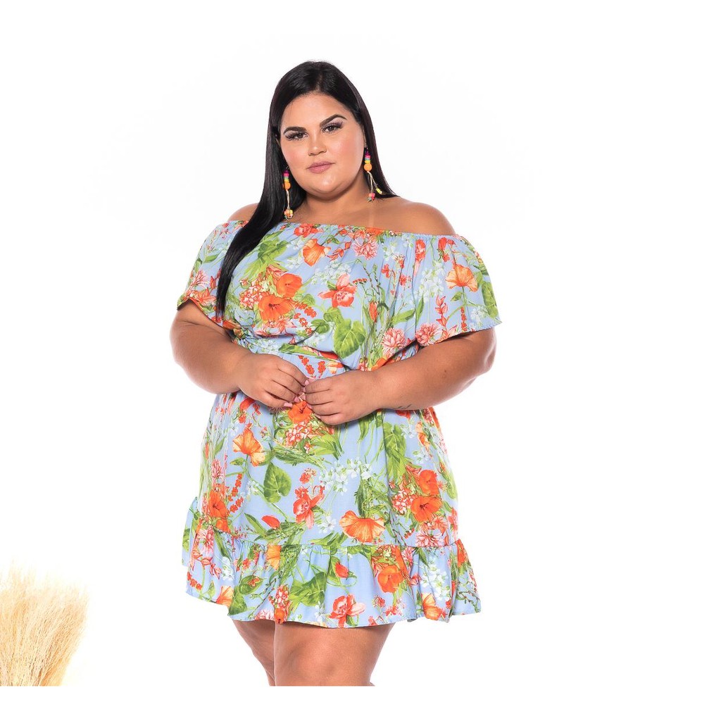 Vestido Curto Ciganinha - Plus Size