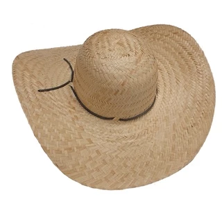1 Chapéu de Palha Pantaneiro Caranda Adulto C/ Arame na Borda Aba 10cm