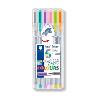 Caneta STAEDTLER Triplus Fineliner 334 Pastel Colours c/ 6 Unids