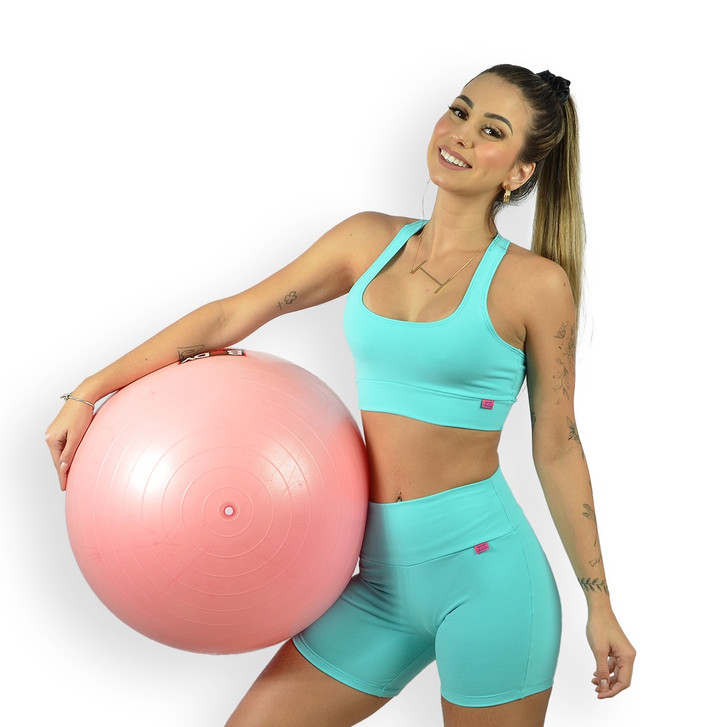 Conjunto Fitness de Poliamida Suplex Feminino Academia Top Nadador ...
