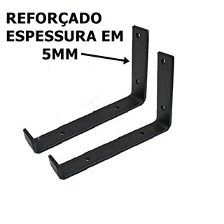 Mão Francesa Invertida 32cm Ferro Suporte Kit 2pç